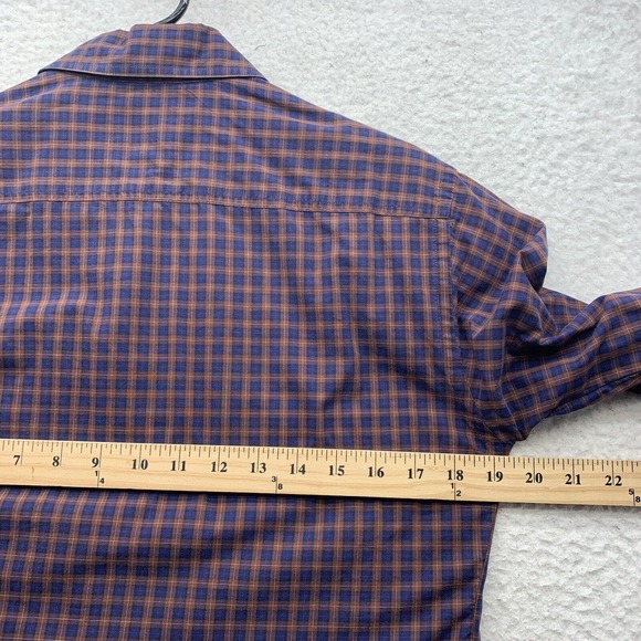 Billy Reid Button Up Shirt Mens Small 3 Plaid Check Blue Orange Preppy Designer - Picture 6 of 8
